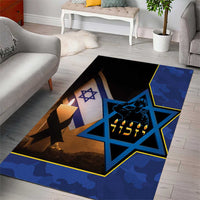 Yom HaZikaron Israel Area Rug We Will Always Remember Camouflage Style