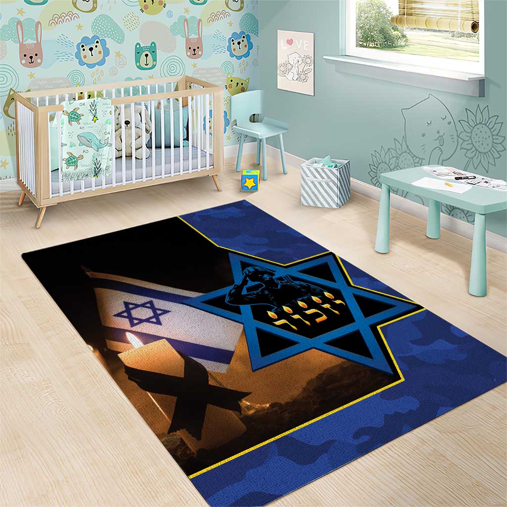 Yom HaZikaron Israel Area Rug We Will Always Remember Camouflage Style