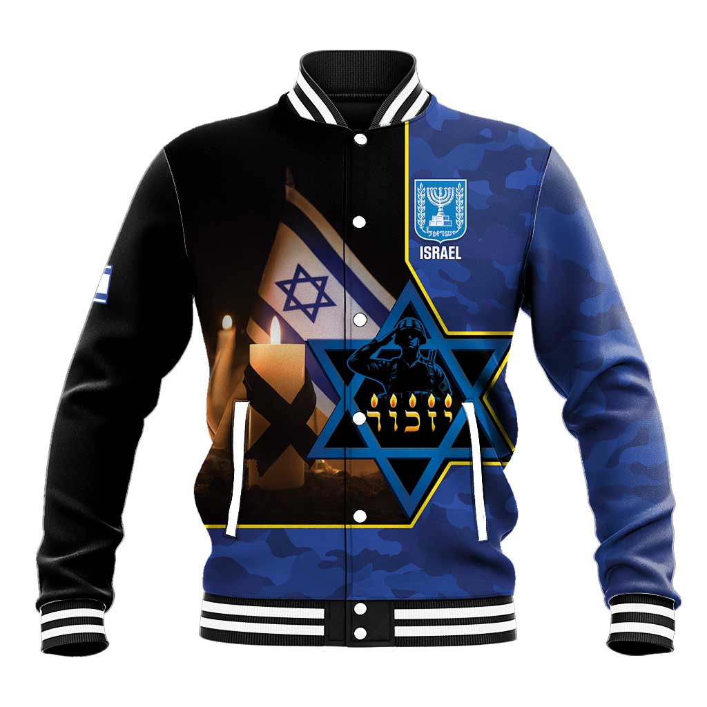 Yom HaZikaron Israel Baseball Jacket We Will Always Remember Camouflage Style