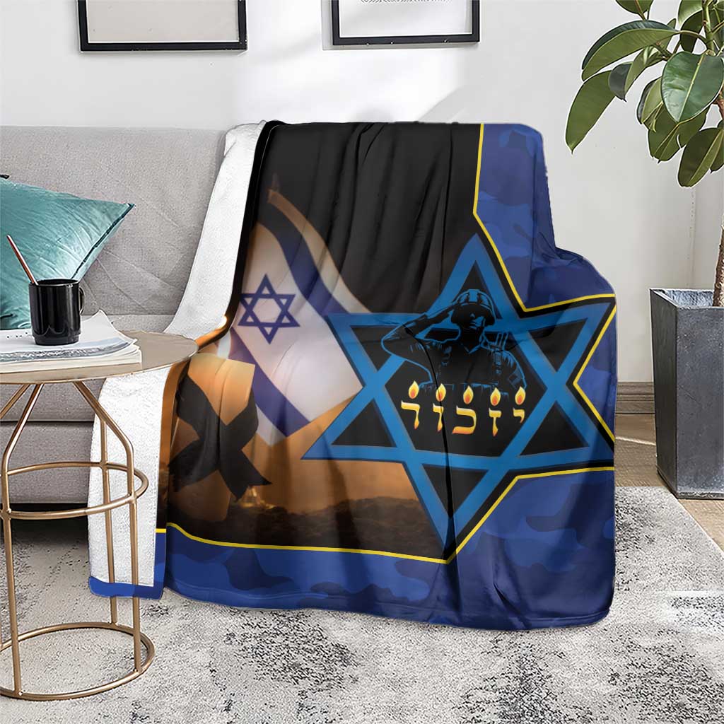 Yom HaZikaron Israel Blanket We Will Always Remember Camouflage Style