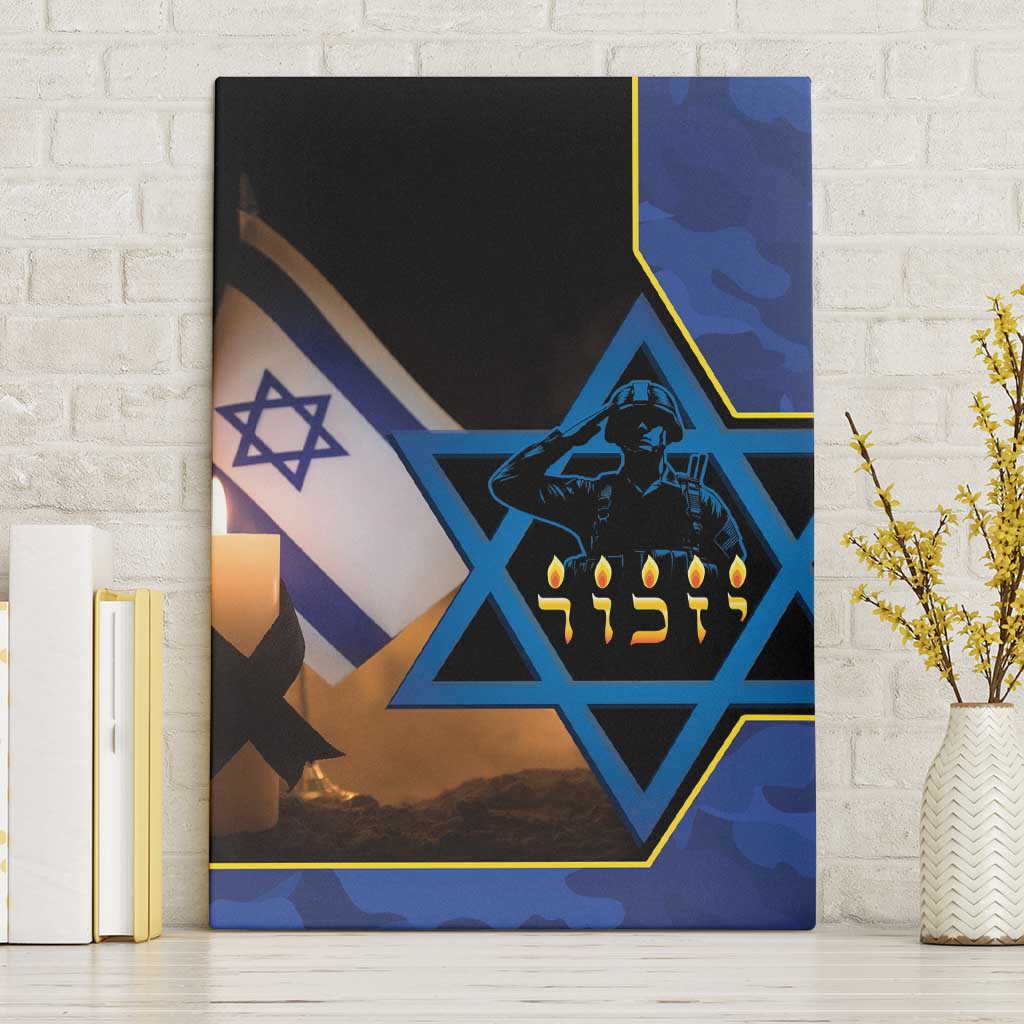 Yom HaZikaron Israel Canvas Wall Art We Will Always Remember Camouflage Style