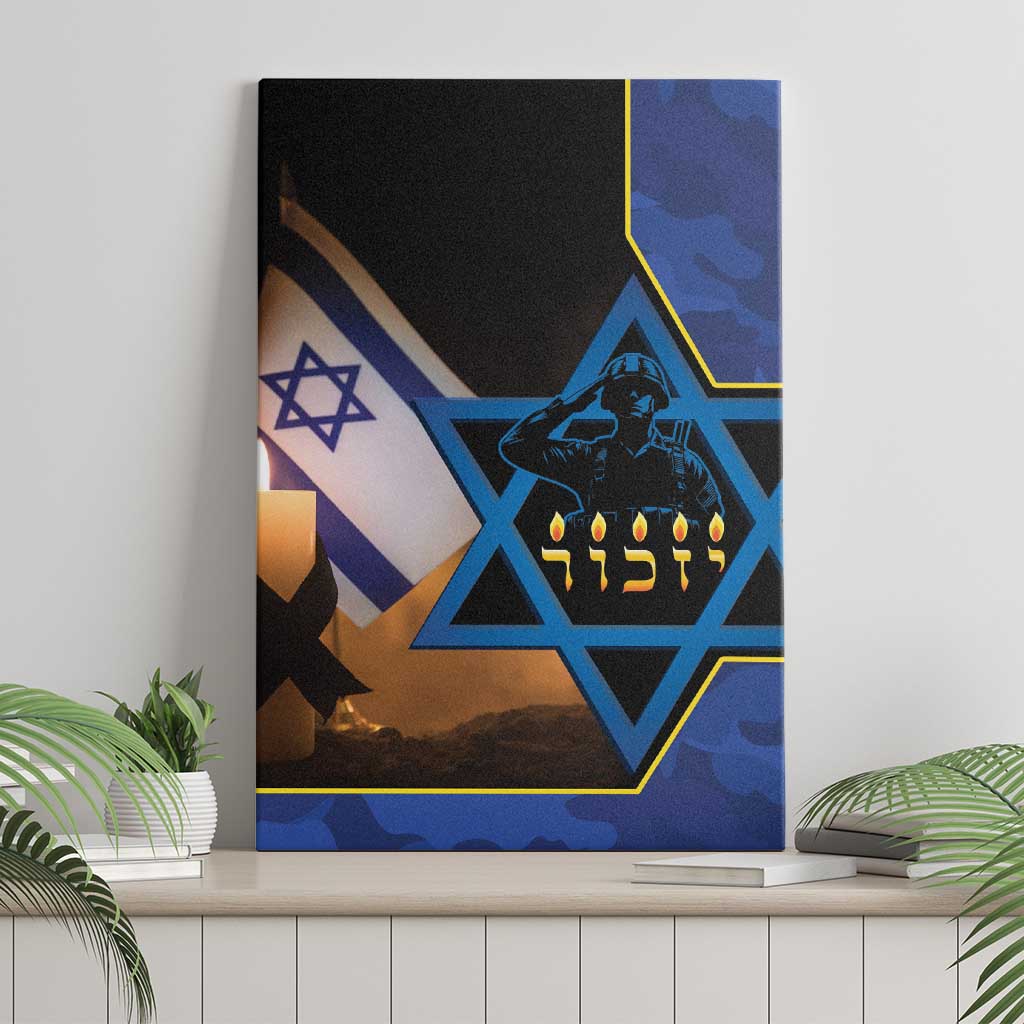 Yom HaZikaron Israel Canvas Wall Art We Will Always Remember Camouflage Style