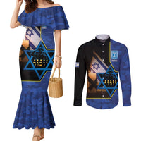 Yom HaZikaron Israel Couples Matching Mermaid Dress and Long Sleeve Button Shirt We Will Always Remember Camouflage Style