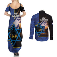 Yom HaZikaron Israel Couples Matching Summer Maxi Dress and Long Sleeve Button Shirt We Will Always Remember Camouflage Style