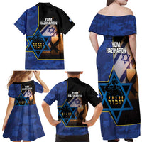 Yom HaZikaron Israel Family Matching Off Shoulder Maxi Dress and Hawaiian Shirt We Will Always Remember Camouflage Style