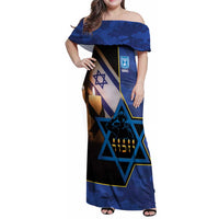 Yom HaZikaron Israel Family Matching Off Shoulder Maxi Dress and Hawaiian Shirt We Will Always Remember Camouflage Style