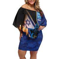 Yom HaZikaron Israel Family Matching Off Shoulder Short Dress and Hawaiian Shirt We Will Always Remember Camouflage Style