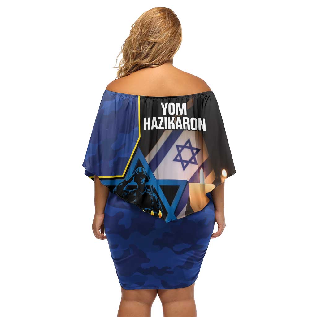 Yom HaZikaron Israel Family Matching Off Shoulder Short Dress and Hawaiian Shirt We Will Always Remember Camouflage Style