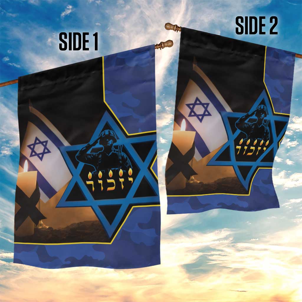Yom HaZikaron Israel Garden Flag We Will Always Remember Camouflage Style