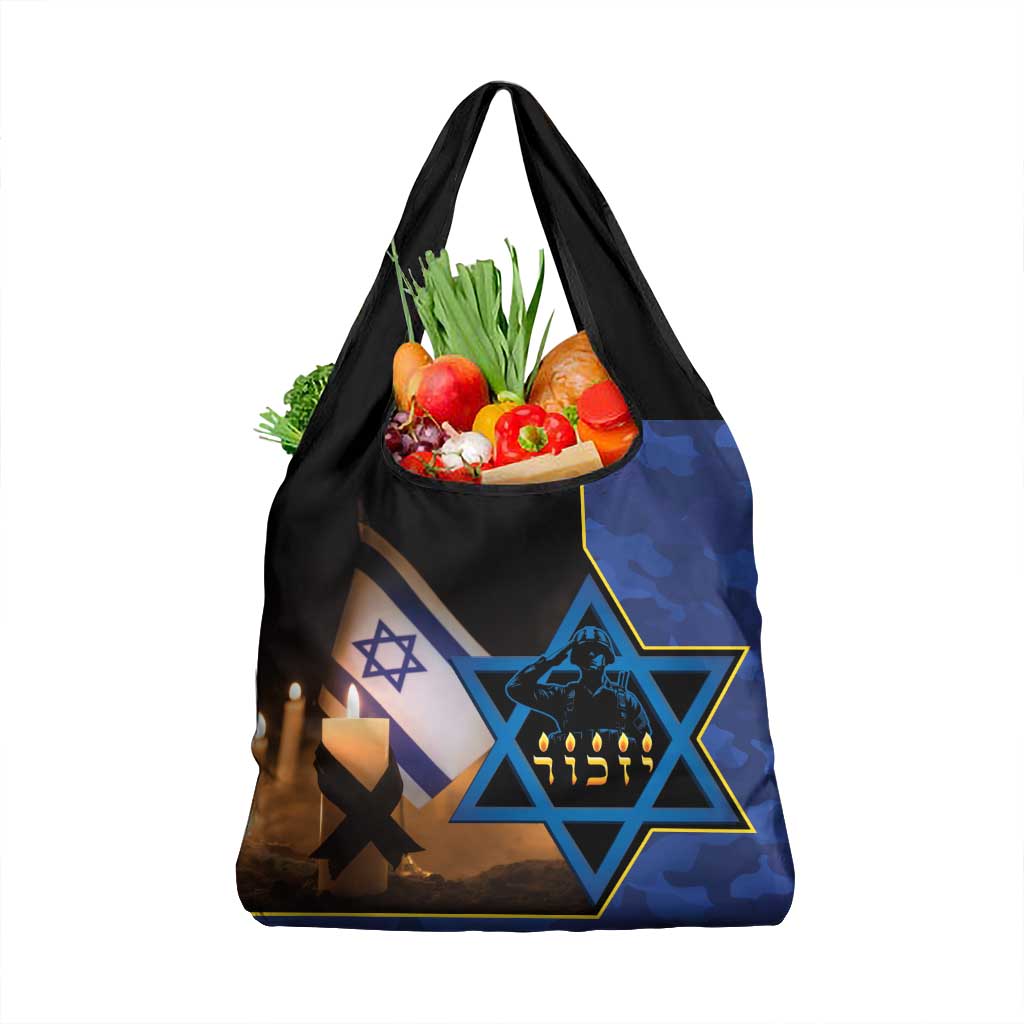 Yom HaZikaron Israel Grocery Bag We Will Always Remember Camouflage Style