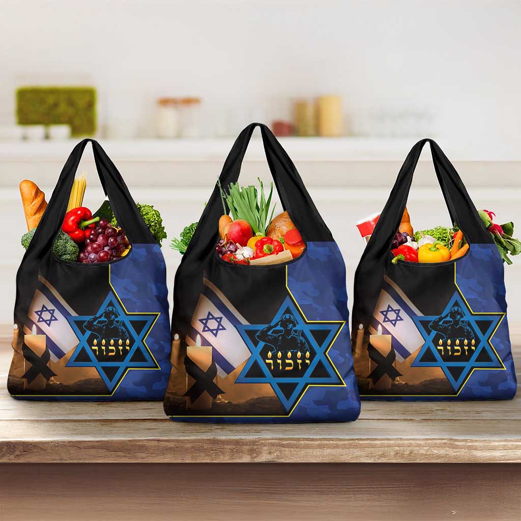 Yom HaZikaron Israel Grocery Bag We Will Always Remember Camouflage Style
