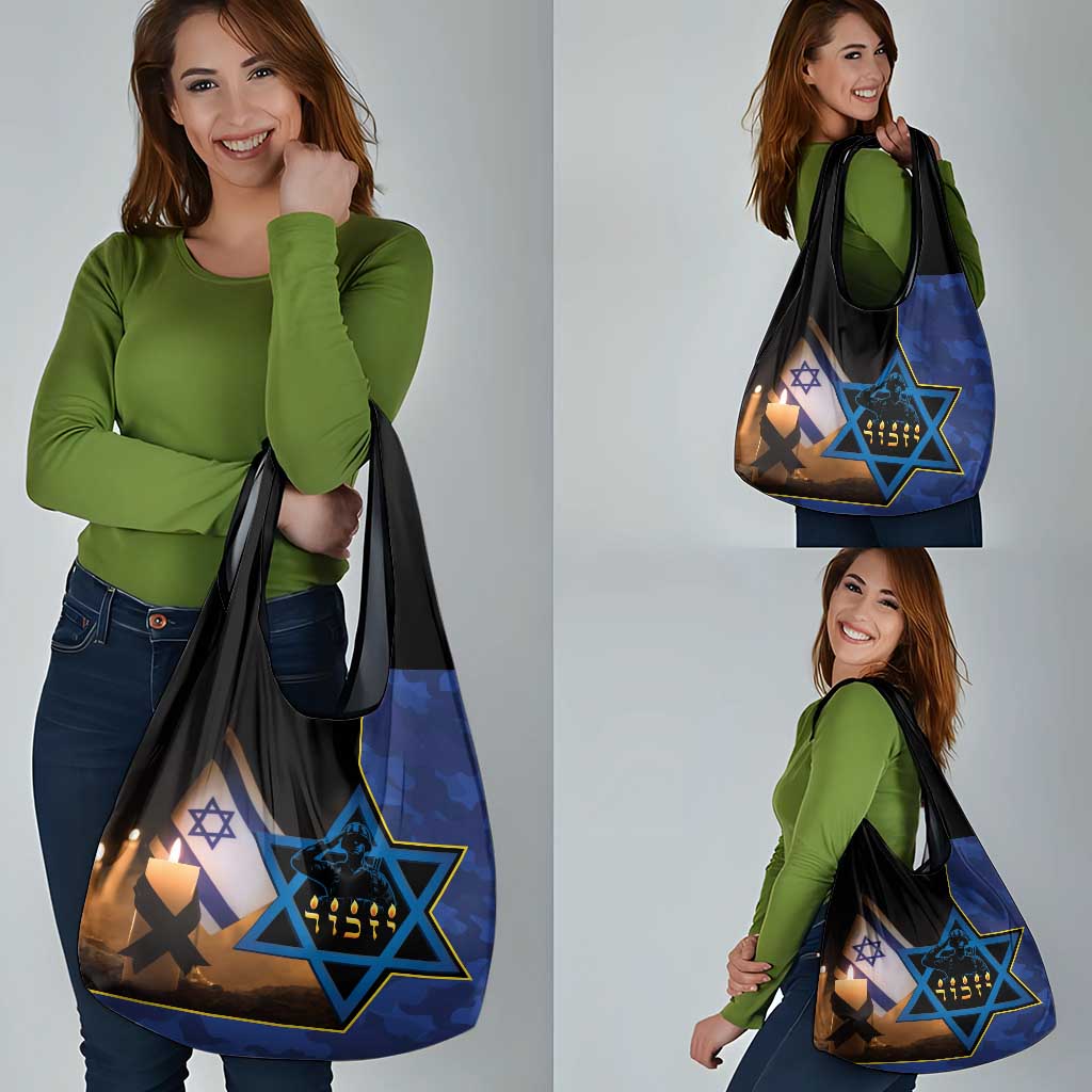 Yom HaZikaron Israel Grocery Bag We Will Always Remember Camouflage Style
