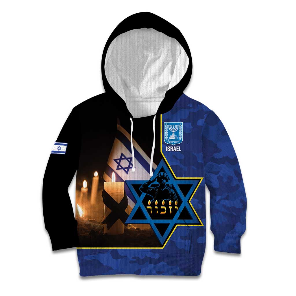 Yom HaZikaron Israel Kid Hoodie We Will Always Remember Camouflage Style
