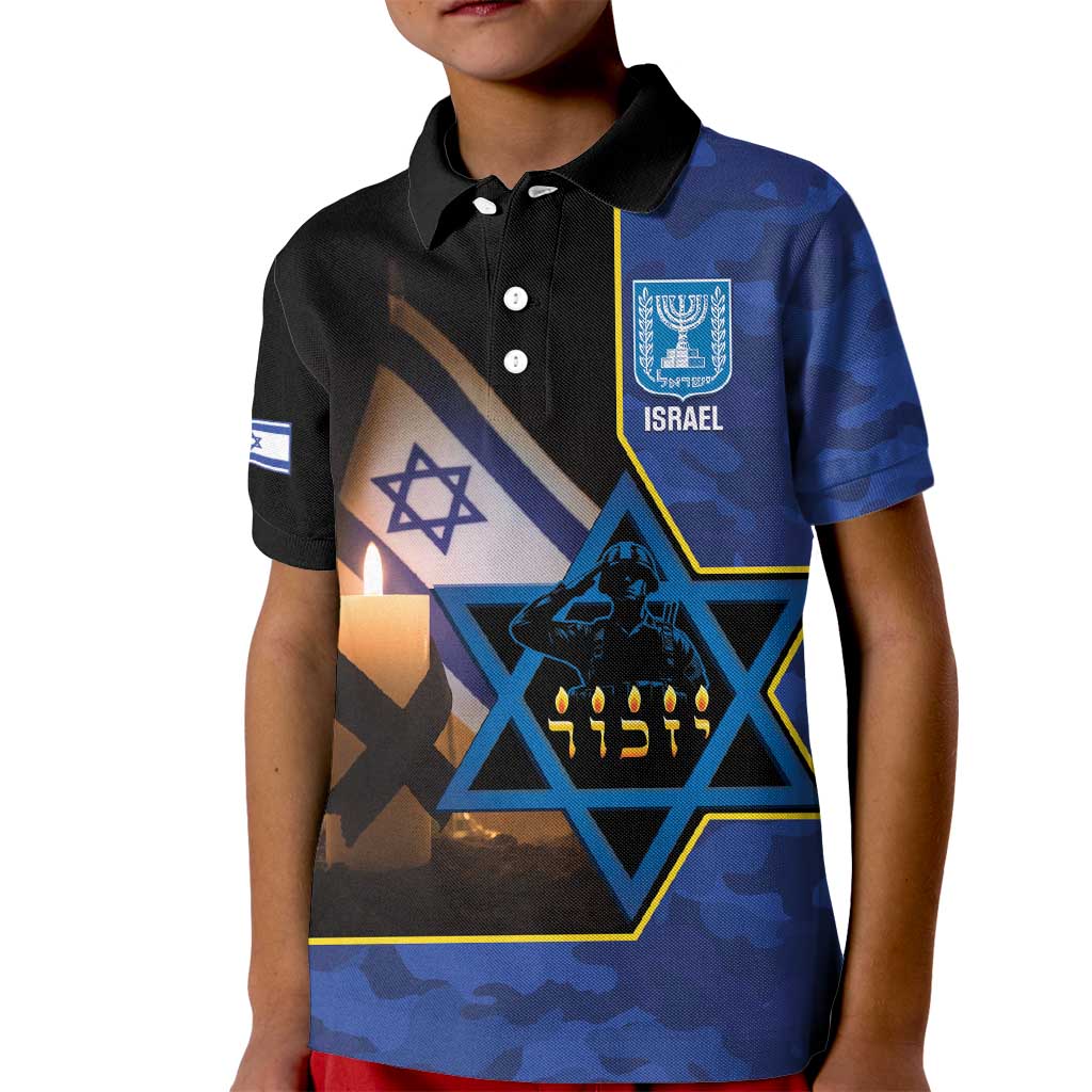 Yom HaZikaron Israel Kid Polo Shirt We Will Always Remember Camouflage Style