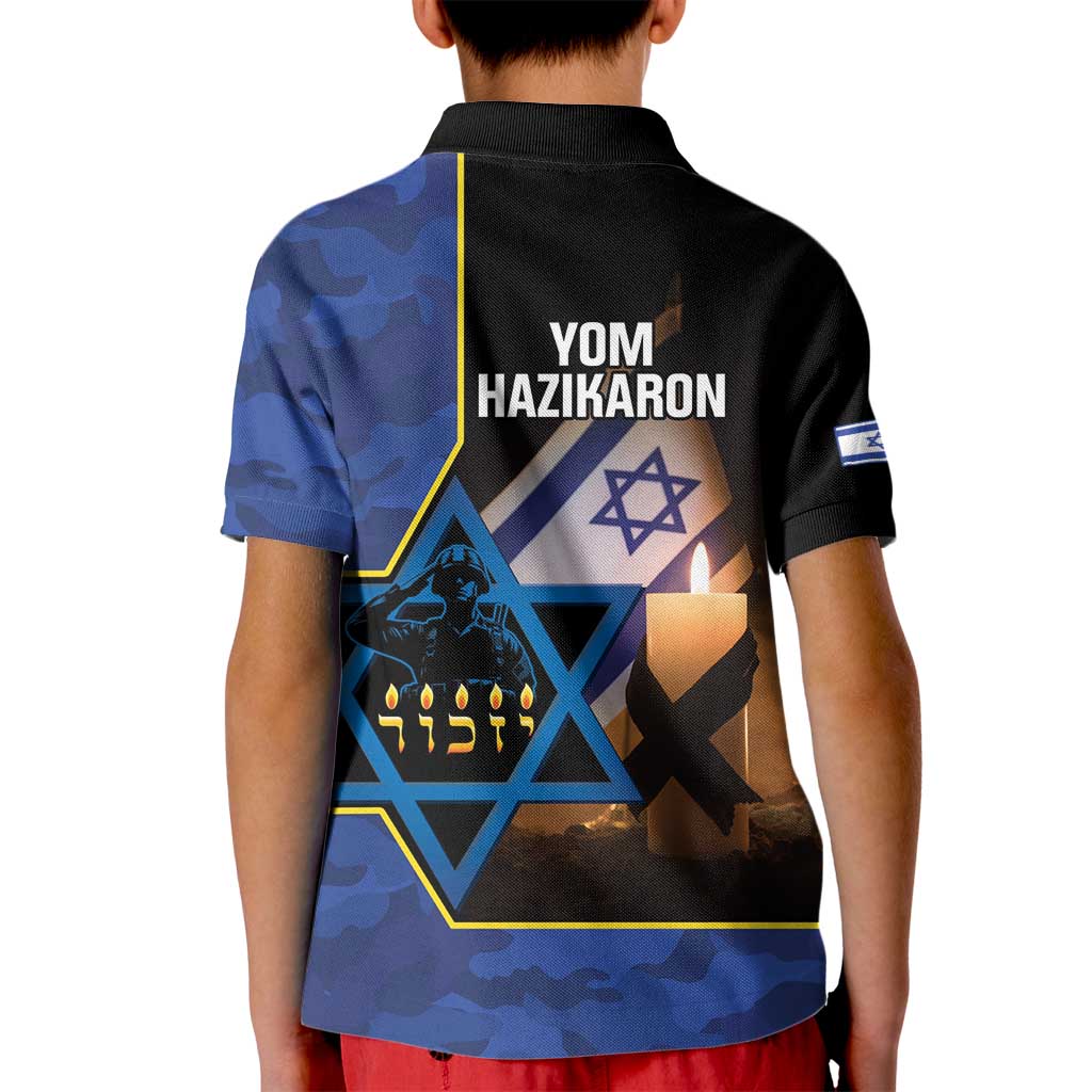 Yom HaZikaron Israel Kid Polo Shirt We Will Always Remember Camouflage Style