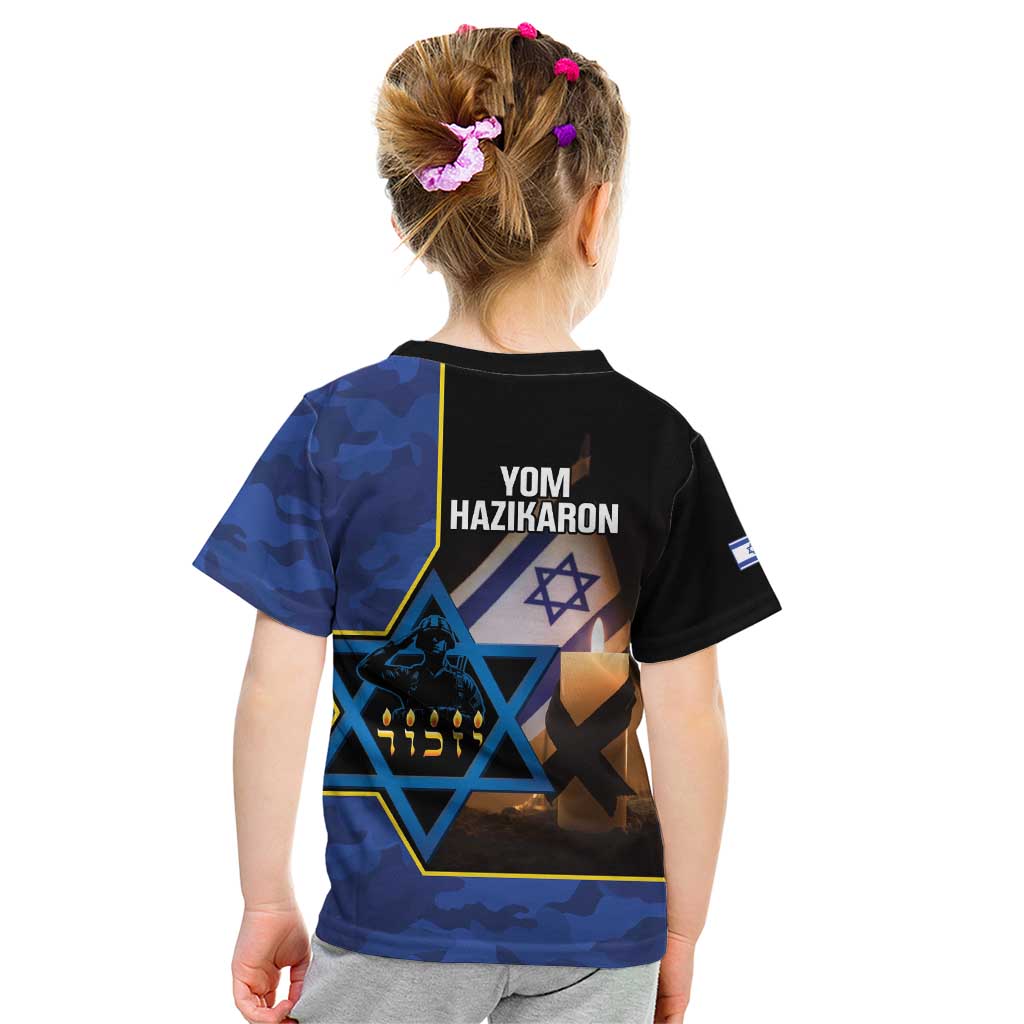 Yom HaZikaron Israel Kid T Shirt We Will Always Remember Camouflage Style