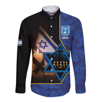 Yom HaZikaron Israel Long Sleeve Button Shirt We Will Always Remember Camouflage Style