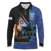 Yom HaZikaron Israel Long Sleeve Polo Shirt We Will Always Remember Camouflage Style