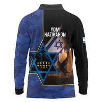 Yom HaZikaron Israel Long Sleeve Polo Shirt We Will Always Remember Camouflage Style