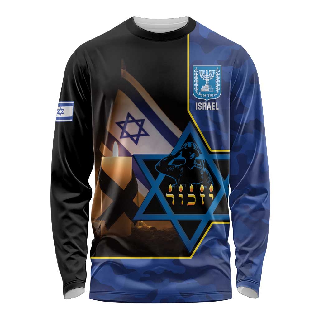 Yom HaZikaron Israel Long Sleeve Shirt We Will Always Remember Camouflage Style