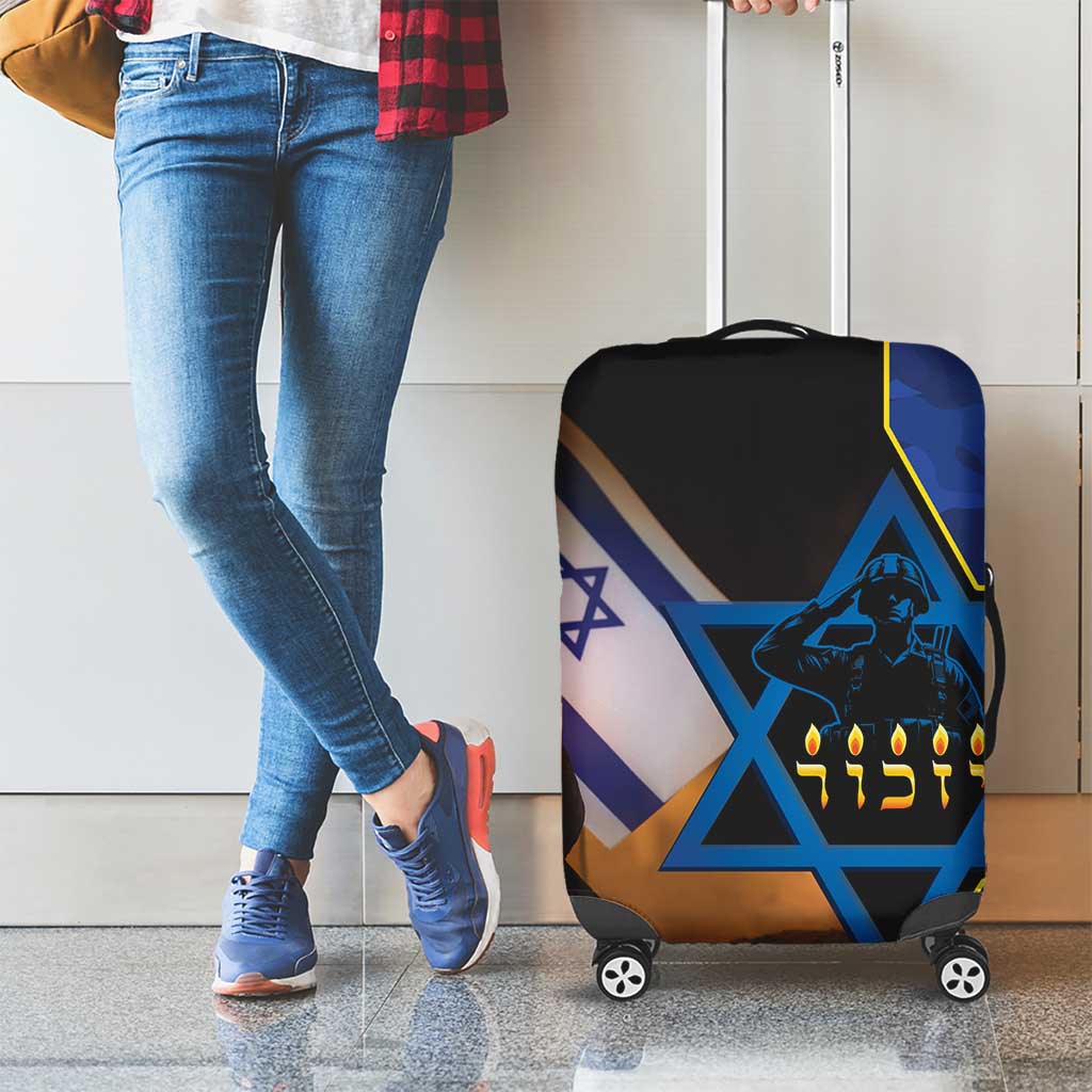 Yom HaZikaron Israel Luggage Cover We Will Always Remember Camouflage Style