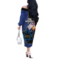 Yom HaZikaron Israel Off The Shoulder Long Sleeve Dress We Will Always Remember Camouflage Style