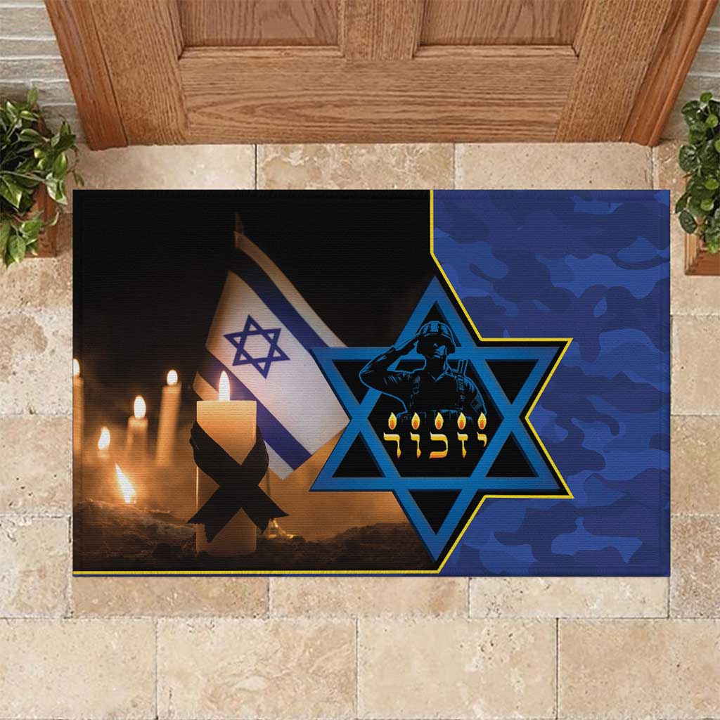 Yom HaZikaron Israel Rubber Doormat We Will Always Remember Camouflage Style