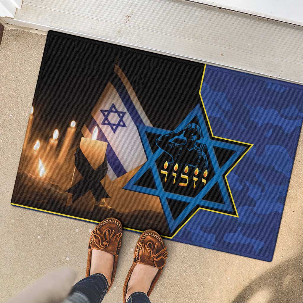 Yom HaZikaron Israel Rubber Doormat We Will Always Remember Camouflage Style