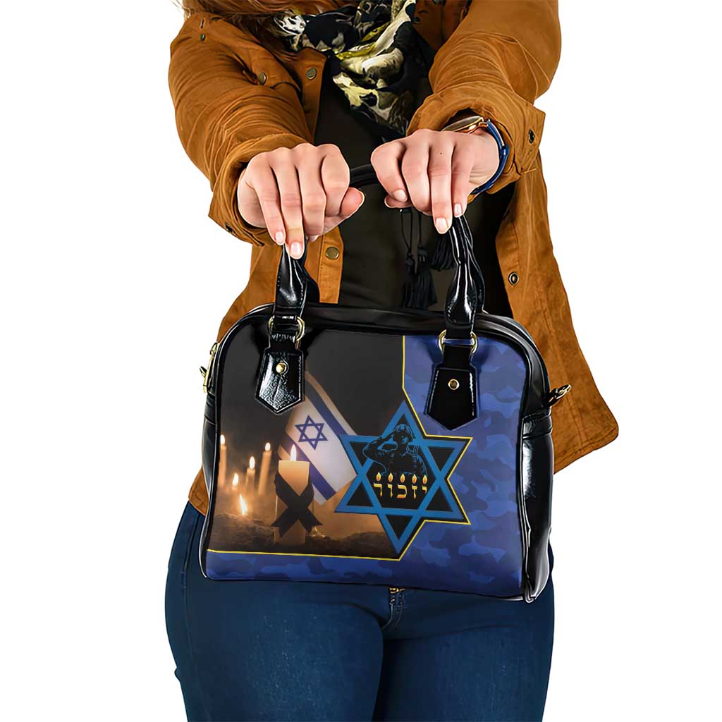 Yom HaZikaron Israel Shoulder Handbag We Will Always Remember Camouflage Style