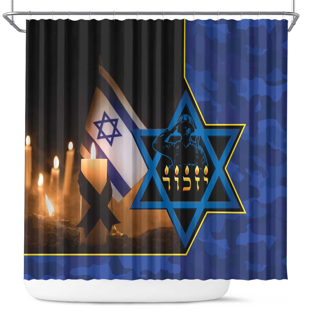 Yom HaZikaron Israel Shower Curtain We Will Always Remember Camouflage Style