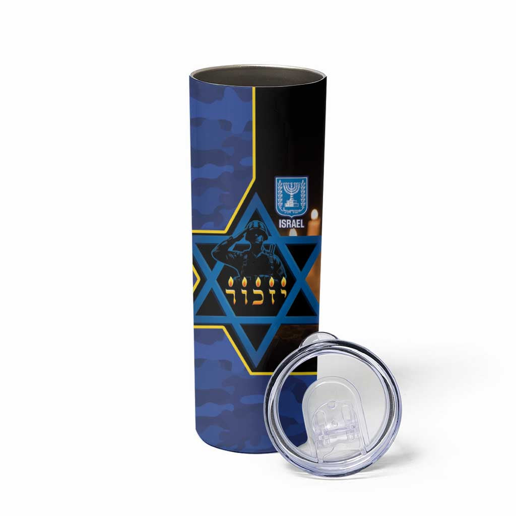 Yom HaZikaron Israel Skinny Tumbler We Will Always Remember Camouflage Style