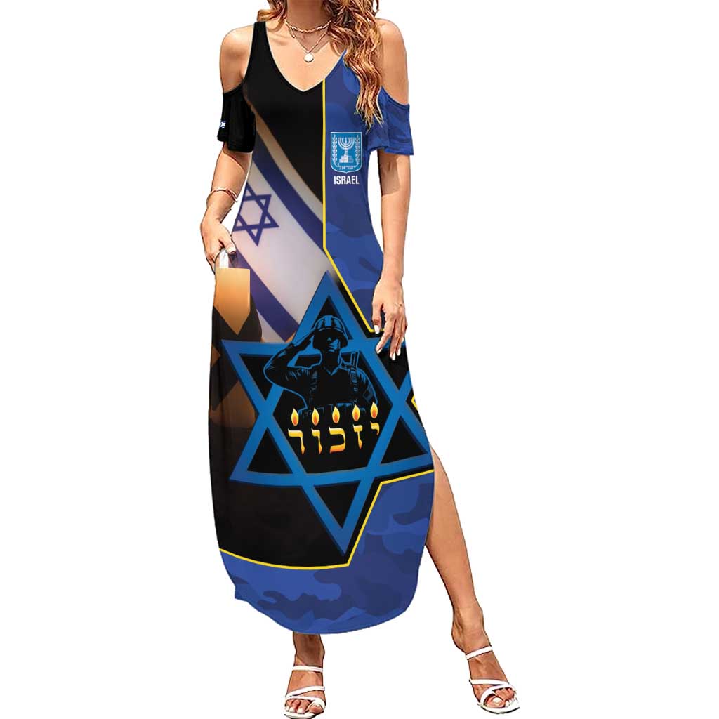 Yom HaZikaron Israel Summer Maxi Dress We Will Always Remember Camouflage Style
