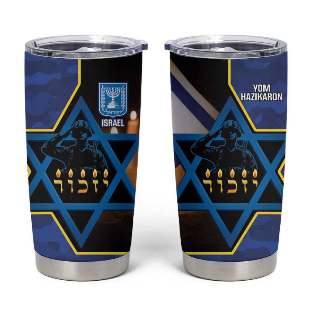 Yom HaZikaron Israel Tumbler Cup We Will Always Remember Camouflage Style