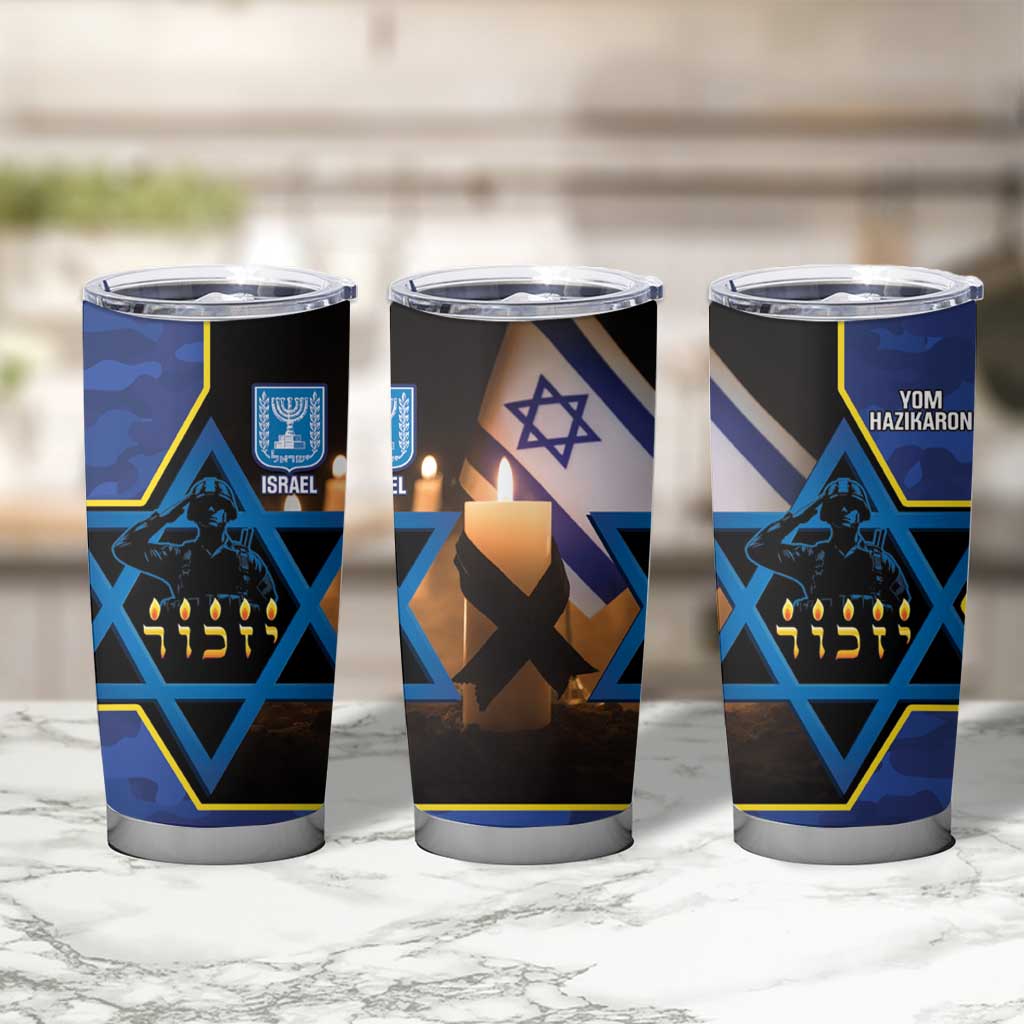 Yom HaZikaron Israel Tumbler Cup We Will Always Remember Camouflage Style