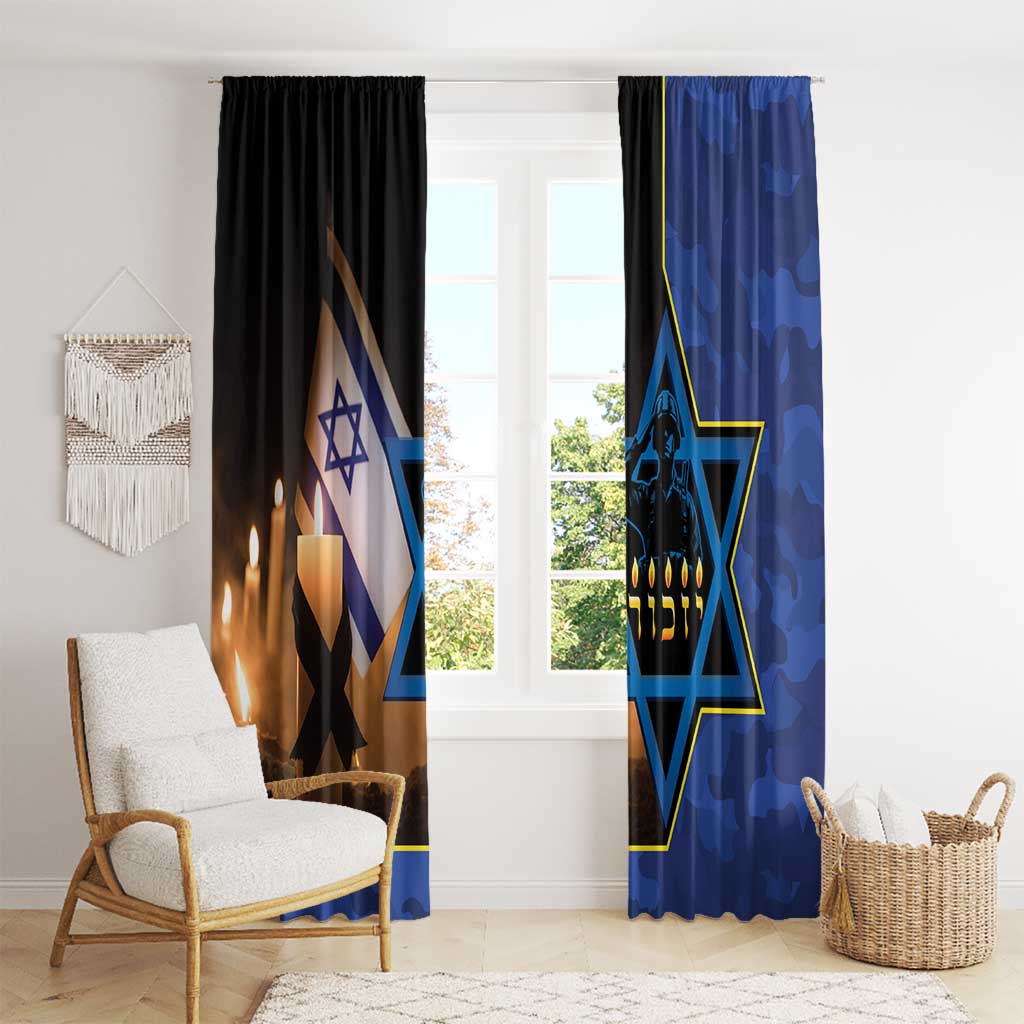 Yom HaZikaron Israel Window Curtain We Will Always Remember Camouflage Style
