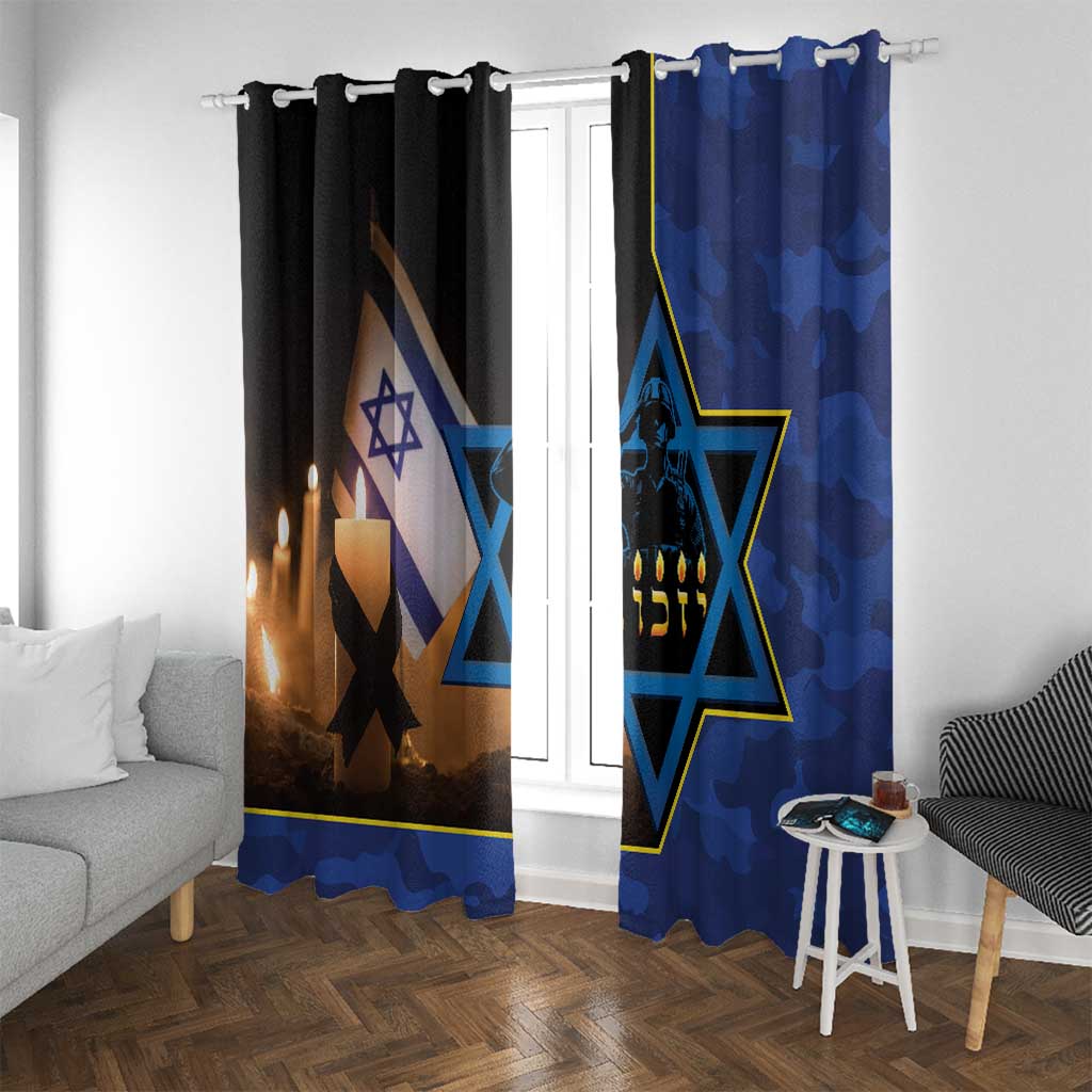 Yom HaZikaron Israel Window Curtain We Will Always Remember Camouflage Style