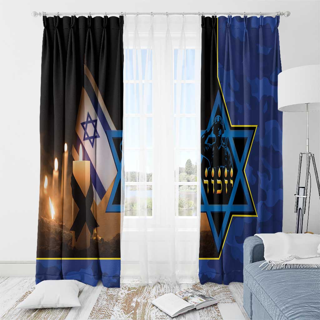 Yom HaZikaron Israel Window Curtain We Will Always Remember Camouflage Style