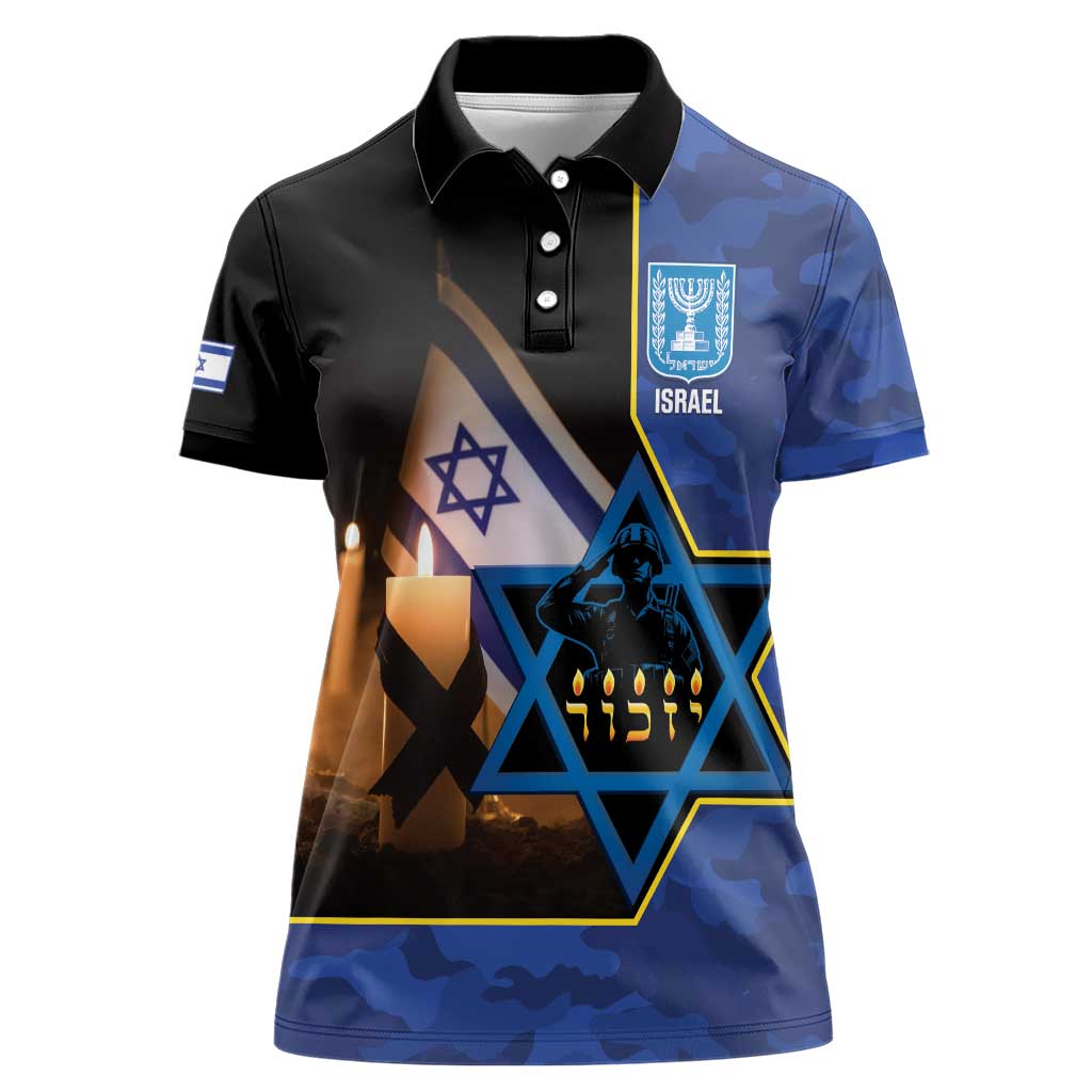 Yom HaZikaron Israel Women Polo Shirt We Will Always Remember Camouflage Style