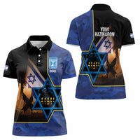 Yom HaZikaron Israel Women Polo Shirt We Will Always Remember Camouflage Style