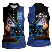 Yom HaZikaron Israel Women Sleeveless Polo Shirt We Will Always Remember Camouflage Style