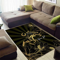 Personalized Louisiana Horse Racing Area Rug 113th Anniversary Magnolia Blossom