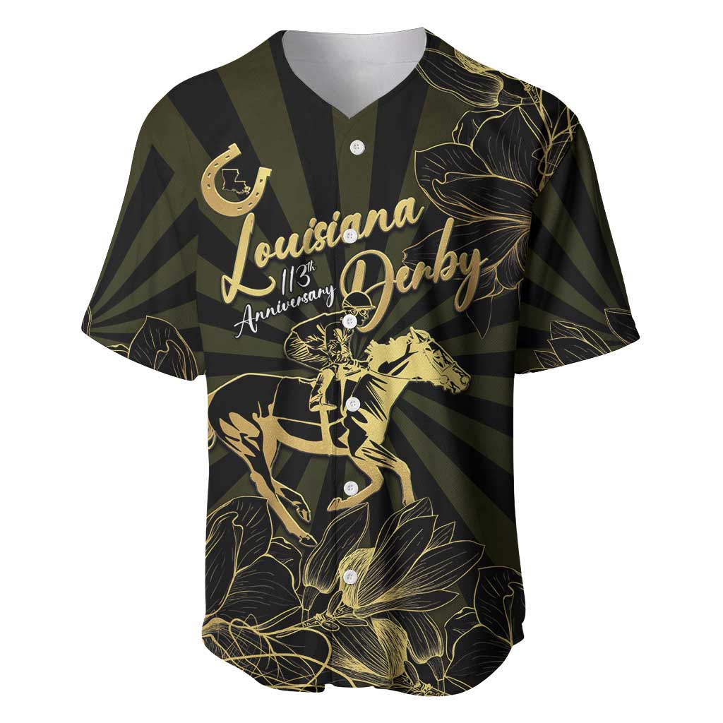 Personalized Louisiana Horse Racing Baseball Jersey 113th Anniversary Magnolia Blossom