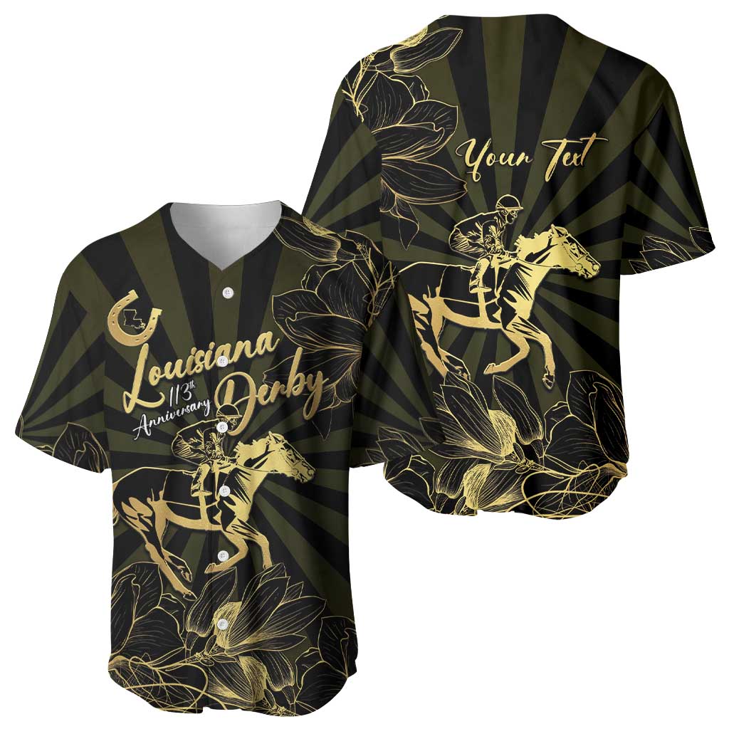 Personalized Louisiana Horse Racing Baseball Jersey 113th Anniversary Magnolia Blossom