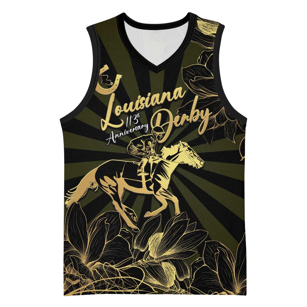 Personalized Louisiana Horse Racing Basketball Jersey 113th Anniversary Magnolia Blossom