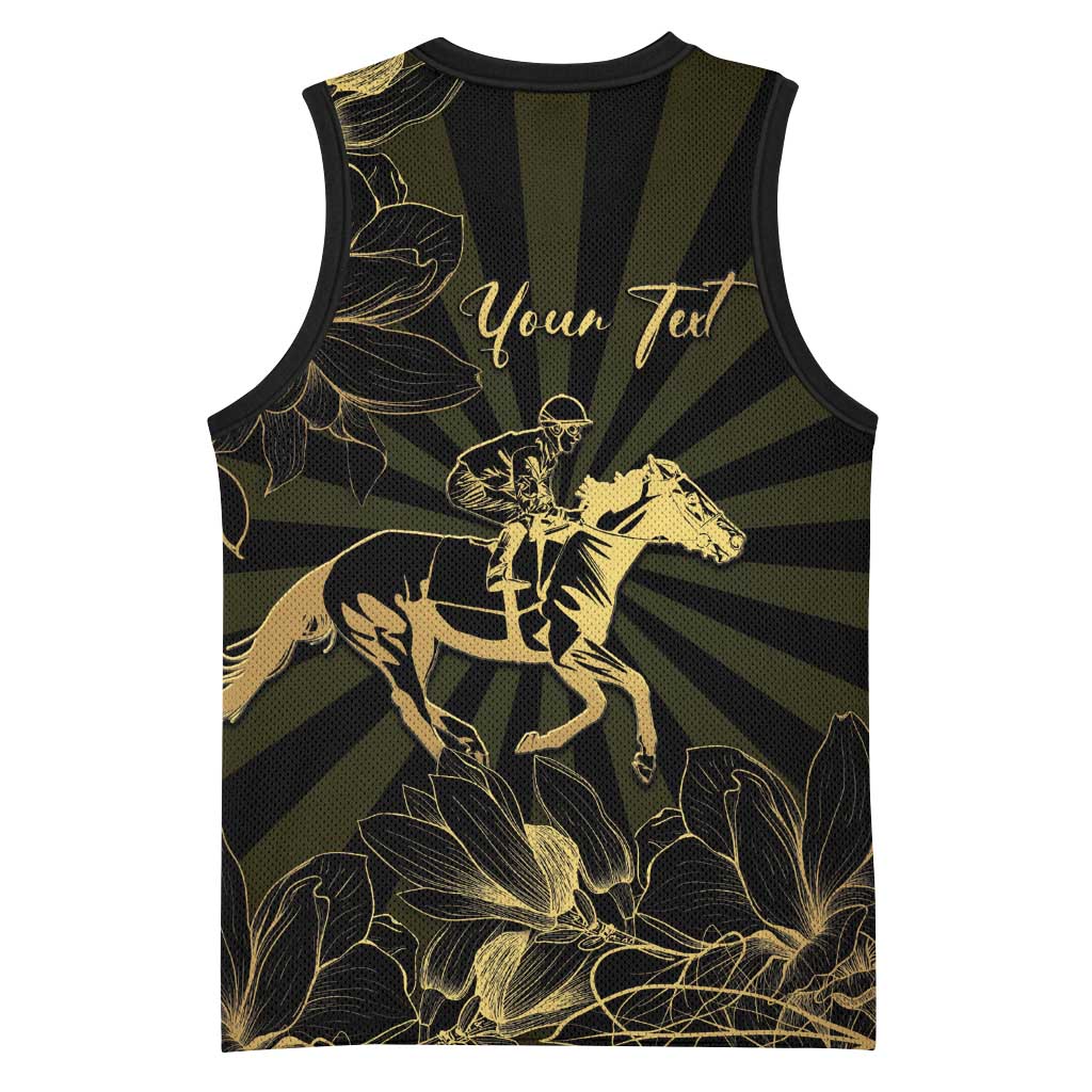 Personalized Louisiana Horse Racing Basketball Jersey 113th Anniversary Magnolia Blossom