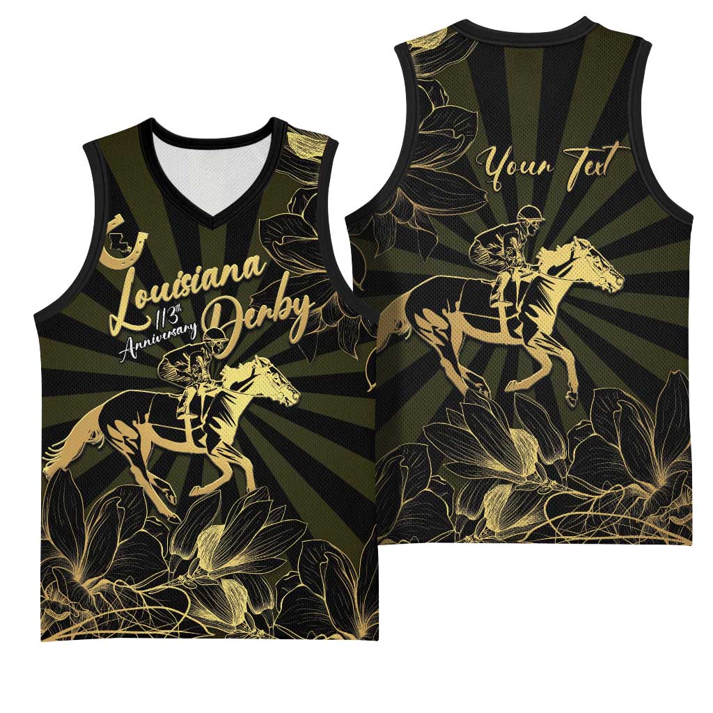 Personalized Louisiana Horse Racing Basketball Jersey 113th Anniversary Magnolia Blossom
