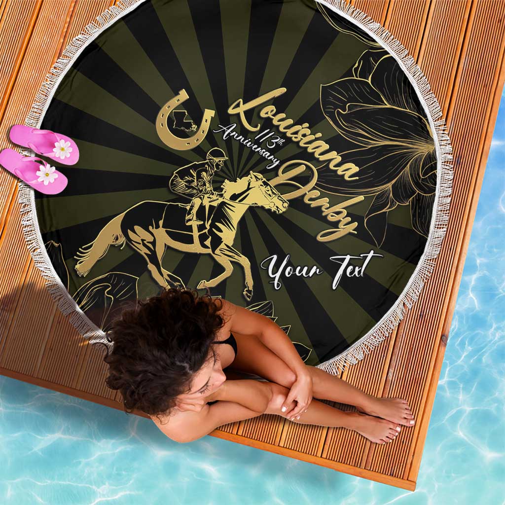 Personalized Louisiana Horse Racing Beach Blanket 113th Anniversary Magnolia Blossom
