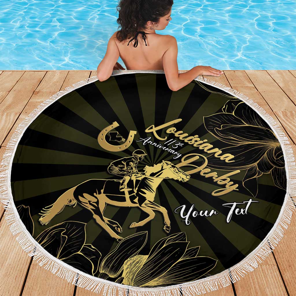 Personalized Louisiana Horse Racing Beach Blanket 113th Anniversary Magnolia Blossom