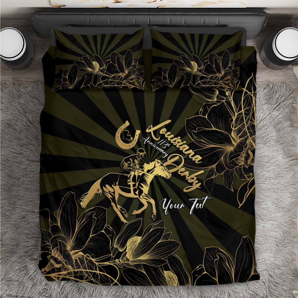 Personalized Louisiana Horse Racing Bedding Set 113th Anniversary Magnolia Blossom