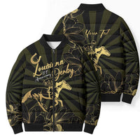 Personalized Louisiana Horse Racing Bomber Puffer Jacket 113th Anniversary Magnolia Blossom